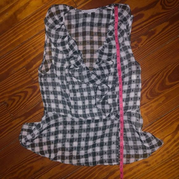 Maison D'Amelie Paris Gingham Faux Wrap Sleeveless Top Size Small - Picture 7 of 7
